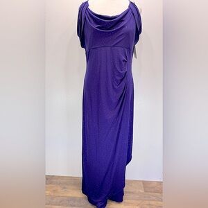 Glitter Purple Formal Evening Gown Floor Length Rhinestone Straps by Scarlett